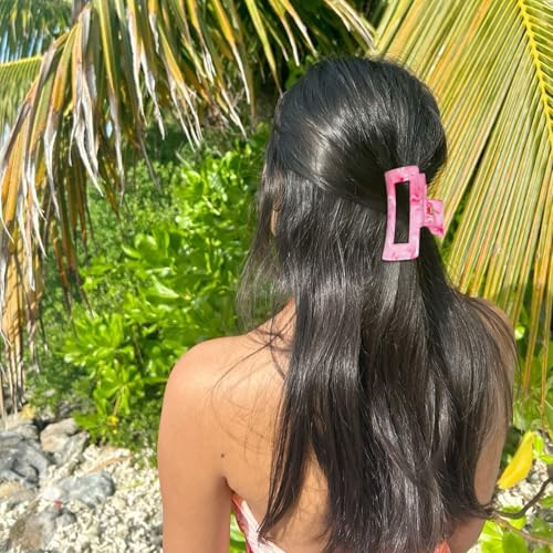 SHINLEA 3Pcs Hair Claw Clips for Women, 4.1 Inch Non slip Medium Claw Clip, Reference Ink Painting Design, Ideal for Home Party and Work Styling, Hair Accessories for Girls Gift (Pink Blue Gray) - Image 3