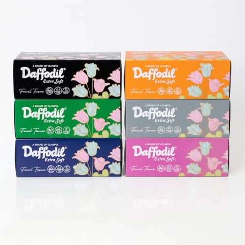 Daffodil Extra Soft 2 Ply Face Tissue Paper,Pack of 6 (100 Pulls/pack,600 Pulls total 1200 Sheets) Soft,Oil Control, Skin Clarifying and Skin Friendly Tissue - Image 1