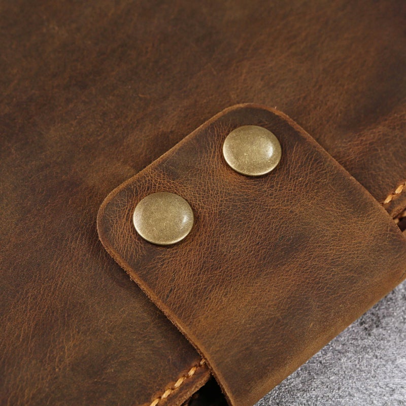 D&M leather studio Handmade Leather Sheet Music Binder,Personalized vintage leather music organizer cover,full grain leather concert choir music folder for band Z05-LMF05S, Brown - Image 5