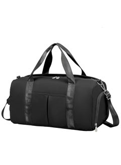 Generic Women's Men's Gym Bag Waterproof Sports Duffel Bag with Wet Bag and Shoe Compartment Travel Duffel Bag Weekend Overnight Bag Hospital Bag Travel Bag Carry-On Bag Swim Bag Beach Bag  (Black)  - Image 1
