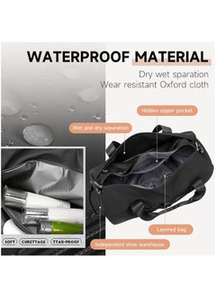 Generic Women's Men's Gym Bag Waterproof Sports Duffel Bag with Wet Bag and Shoe Compartment Travel Duffel Bag Weekend Overnight Bag Hospital Bag Travel Bag Carry-On Bag Swim Bag Beach Bag  (Black)  - Image 3