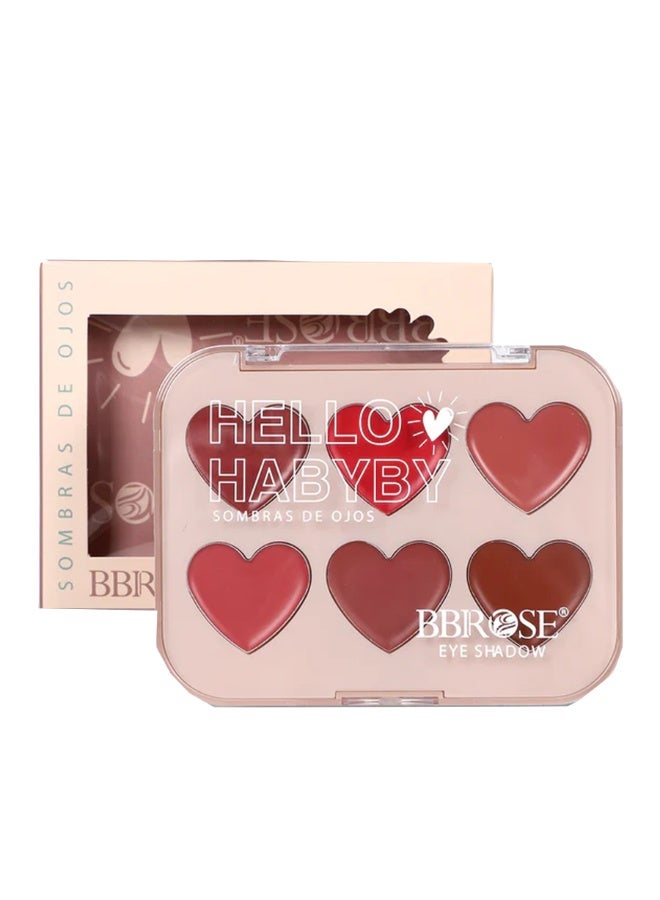 بي بي روز لوحة ظلال العيون 6 ألوان Hello Habyby رقم ES-B906 المجموعة 1 - Image 1