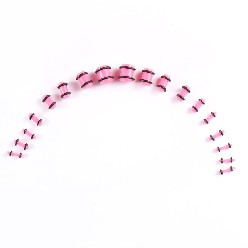 Memsion Ear Stretching Kit Gauges for Ears 46 Pieces 14G-00G Ear Gauges Expander Set Acrylic Ear Tapers and Plugs Body Earring Piercing Kits Pink color - Image 5