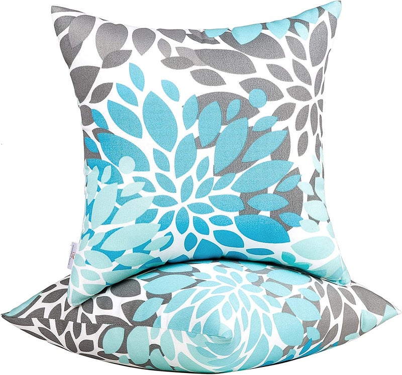 JMGBird Outdoor Pillows Waterproof Set of 2 Outdoor Pillow Covers 18x18 Inch Throw Pillow Covers Home Decor for Furniture Patio Couch Bed Sofa Bedroom