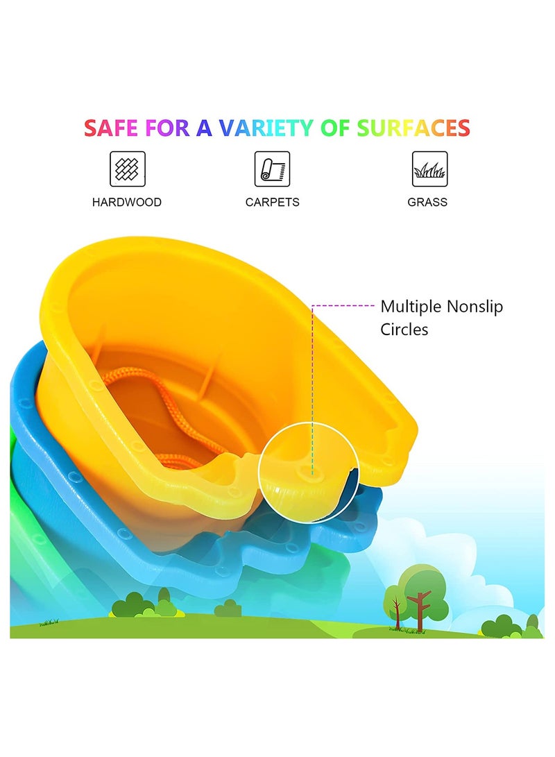 KASTWAVE Balancing Stilts for Kids, 4 Pairs Plastic Walking Stilts Children Monster Feet Toys with Adjustable Rope Gifts for Balance and Coordination, Strength, Active Play (8 Stilts Total) - Image 5