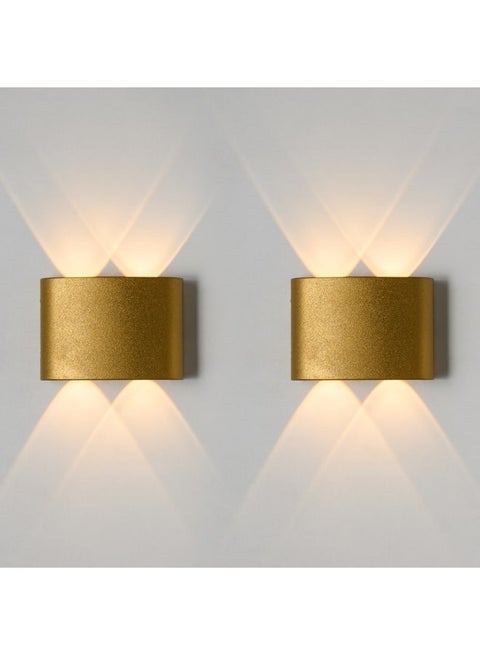 قطعتان عصريتان وأنيقتان عالي الجودة،  اب داون ،  ابليك  ،  اللون: ذهبي ،  الخامة: بلاستيك، المقاس :4X13X8، الوات : 4وات