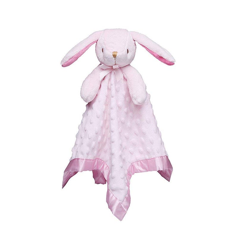 Pro Goleem Loveys for Babies Bunny Security Blanket Baby Girl Gifts Newborn Soft Pink Lovie for Infant and Toddler Snuggle Toy Stuffed Animal, Pink 16 Inch - Image 1