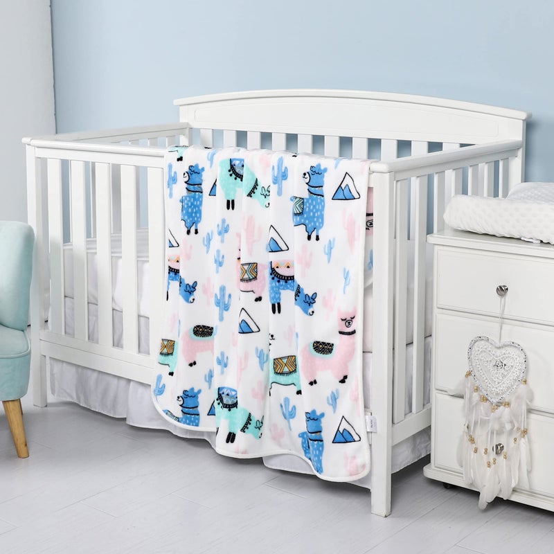 TILLYOU Toddler Flannel Blanket - Warm Cozy Baby Blanket for Boys and Girls, Smooth Cute Lightweight Blanket for Bedding Crib Stroller, 40Ã—50 inches, Pink Alpaca - Image 3