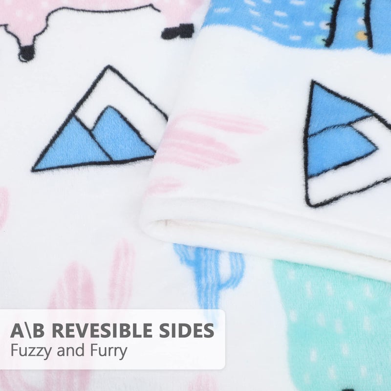 TILLYOU Toddler Flannel Blanket - Warm Cozy Baby Blanket for Boys and Girls, Smooth Cute Lightweight Blanket for Bedding Crib Stroller, 40Ã—50 inches, Pink Alpaca - Image 5