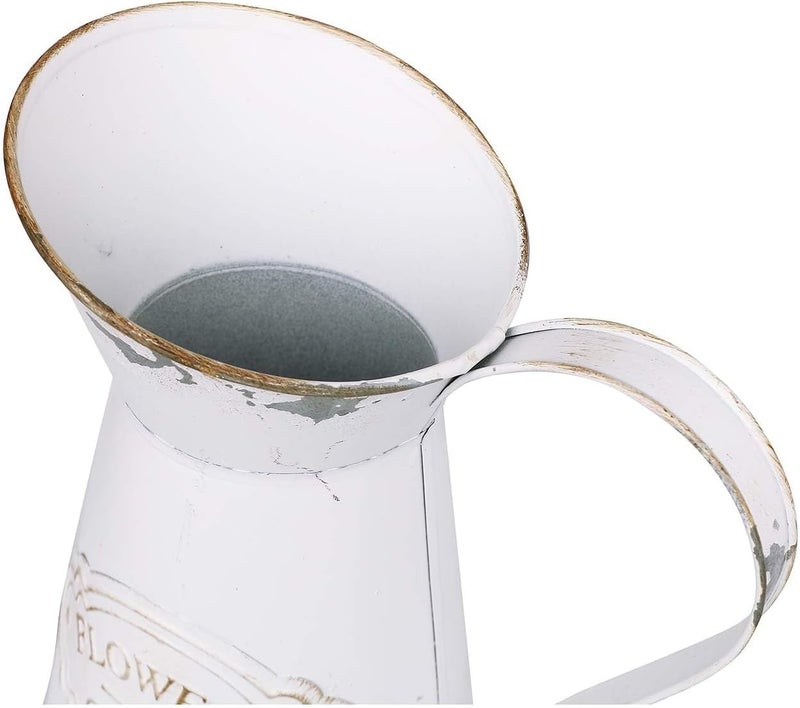 APSOONSELL Rustic Shabby Chic Vase Small Metal Vase Vintage Milk Jug Mini Pitcher Decorative Flower Vase Farmhouse Decor for Home, Kitchen, Bathroom - Image 5