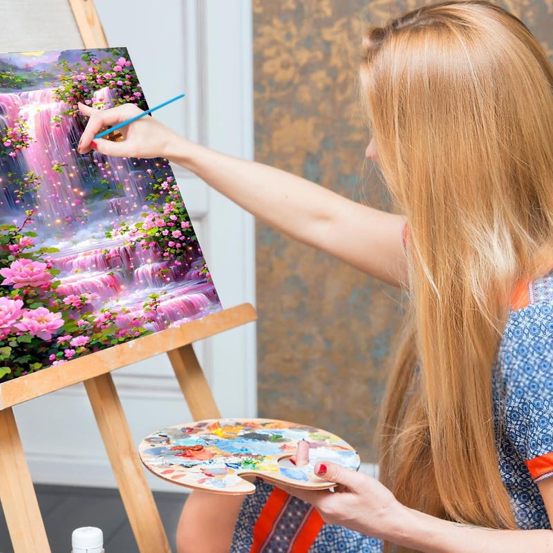 Mrnsiet Paint by Numbers Kit for Adults Beginners, Waterfall Landscape Adult Paint by Numbers on Canvas, Without Frame Acrylic Painting Crafts for Home Decor (16x20inch) - Image 5