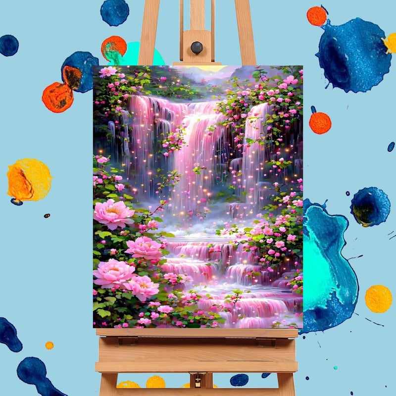 Mrnsiet Paint by Numbers Kit for Adults Beginners, Waterfall Landscape Adult Paint by Numbers on Canvas, Without Frame Acrylic Painting Crafts for Home Decor (16x20inch) - Image 2