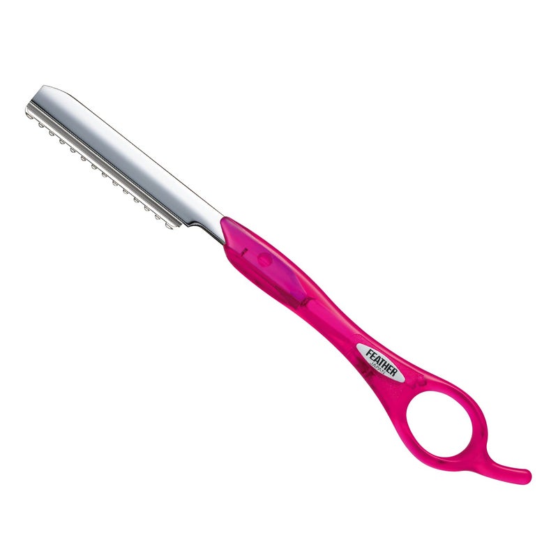 Feather - 7.25-inch Tomei Fuchsia Styling Razor Handle â€“ The Professional tool for Hair Cutting, Thinning, Layering, Texturizing and Feathering - The # 1 Stylist and Barber Razor Tool. - Image 1