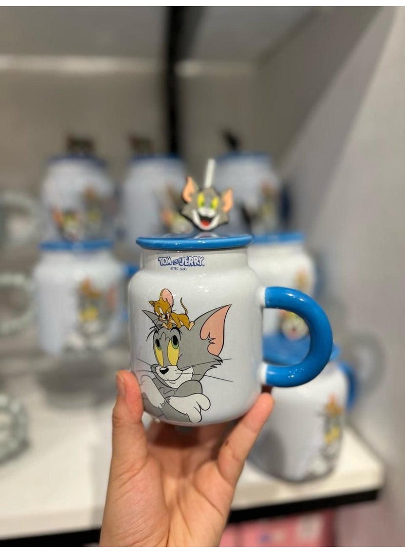 Tom & Jerry Tom and Jerry Porcelain Mug with Straw - Double Design and Multicolor - Image 2