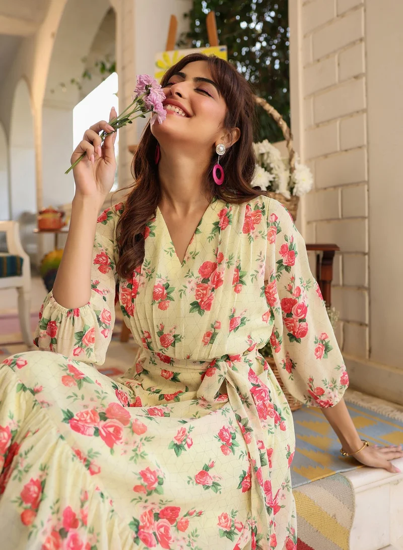 kolaba Floral Chiffon Dress