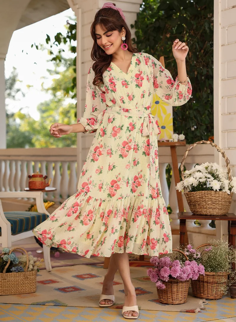kolaba Floral Chiffon Dress