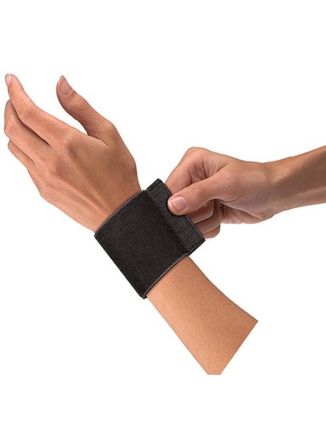 Mueller Elastic Wrist Support with Loop Black | Adjustable Compression Wrist Brace for Carpal Tunnel, Wrist Pain Relief & Injury Support | One Size Fits Most (15–30 cm) - Image 1