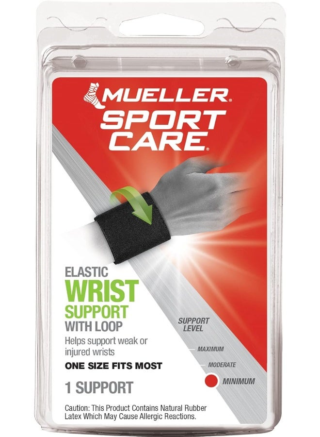 Mueller Elastic Wrist Support with Loop Black | Adjustable Compression Wrist Brace for Carpal Tunnel, Wrist Pain Relief & Injury Support | One Size Fits Most (15–30 cm) - Image 4