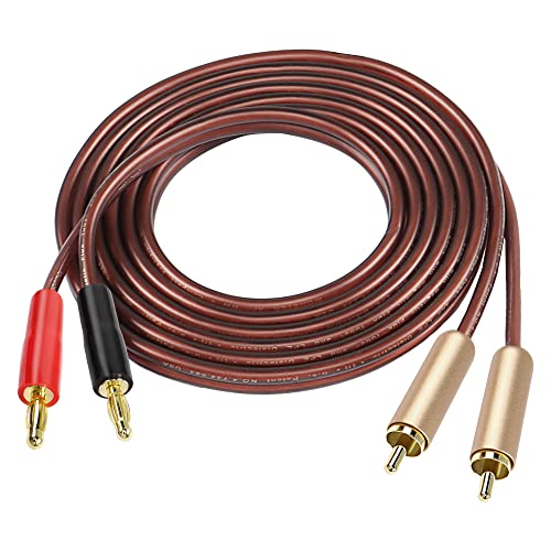 MEIRIYFA 2RCA Plugs to 2 Banana Plugs Speaker Wire, Dual Banana Plug to RCA Male Plug OFC HiFi Speaker Cable for Speaker Subwoofer - 2M - Image 1