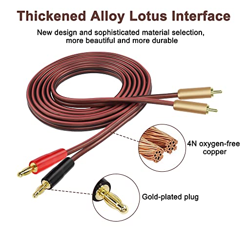 MEIRIYFA 2RCA Plugs to 2 Banana Plugs Speaker Wire, Dual Banana Plug to RCA Male Plug OFC HiFi Speaker Cable for Speaker Subwoofer - 2M - Image 2