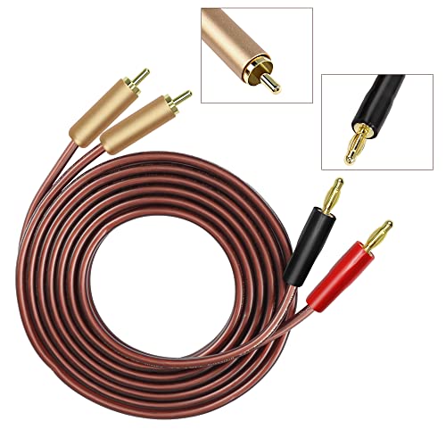 MEIRIYFA 2RCA Plugs to 2 Banana Plugs Speaker Wire, Dual Banana Plug to RCA Male Plug OFC HiFi Speaker Cable for Speaker Subwoofer - 2M - Image 5