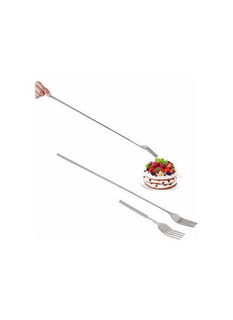 Adjustable Telescopic Fork,Stainless Steel Dinner Fork,BBQ Extendable Dinner Fruit Dessert Long Handle Fork,for Eating, Barbecue, Dinner, Dessert, Sausage, Vegetable(8.7~25.4in)