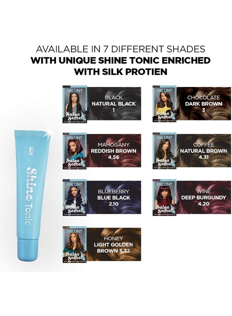 BBLUNT Salon Secret High Shine Crème Hair Colour, Chocolate Dark Brown 3 | With Shine Tonic | No Ammonia | 100% Grey Coverage | Lasts Up to 8 Weeks | Enriched with Silk Proteins & Pro-Vitamin B5 - Image 4