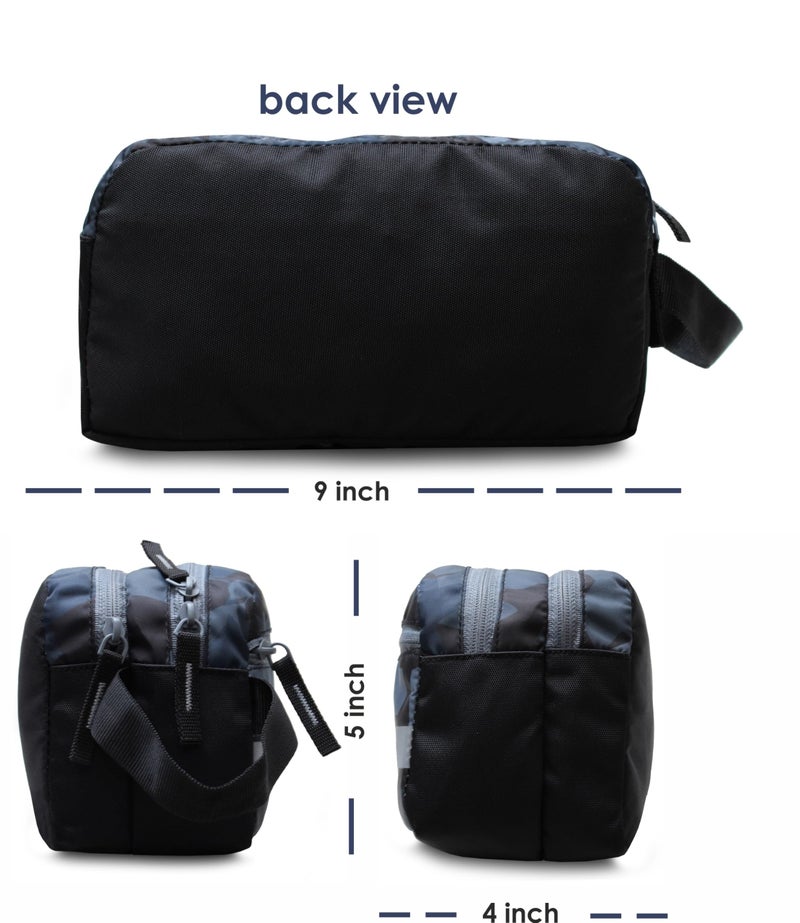 SFANE Polyester Toiletry Bag for Men & Women Makeup Pouch, Travel Essentials Travel Organizer Travel Pouch for Men for Travel Kit for Toiletries, Wash Bag - Black - Image 4