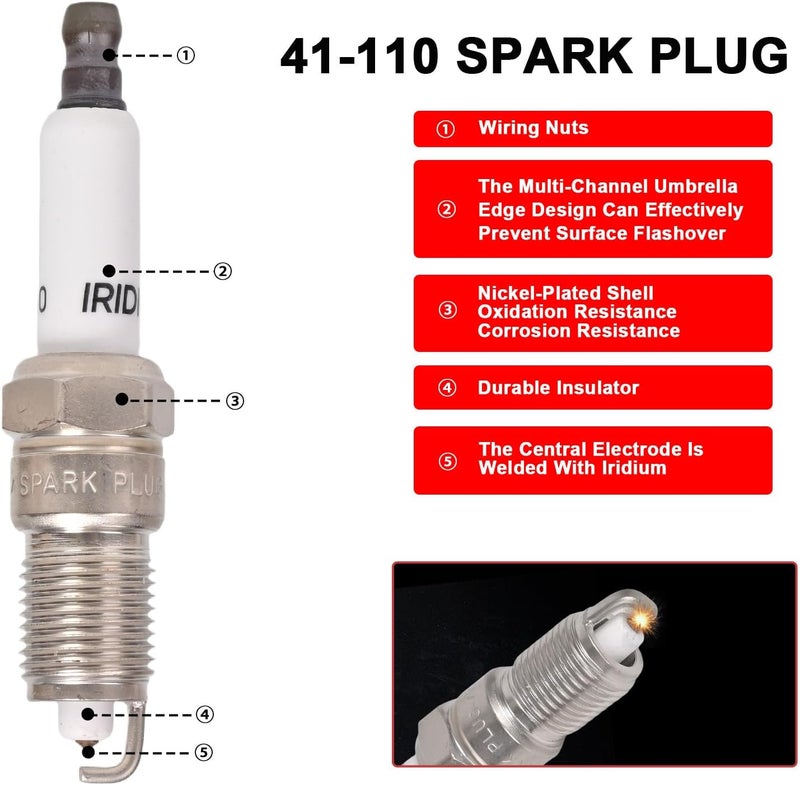 RLP أسلاك شمعات الإشعال RLP 48322 وشمعات الإشعال إيريديوم 41-110 لسيارات شيفروليه وجي إم سي V8 6.0L - Image 4