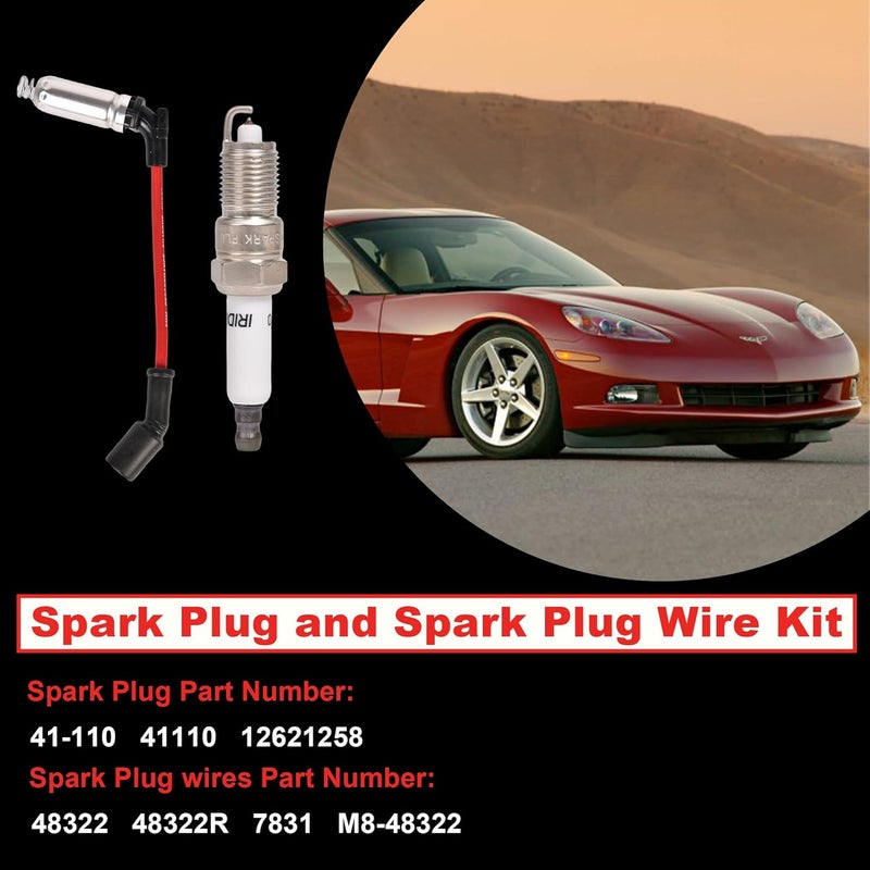 RLP أسلاك شمعات الإشعال RLP 48322 وشمعات الإشعال إيريديوم 41-110 لسيارات شيفروليه وجي إم سي V8 6.0L - Image 2