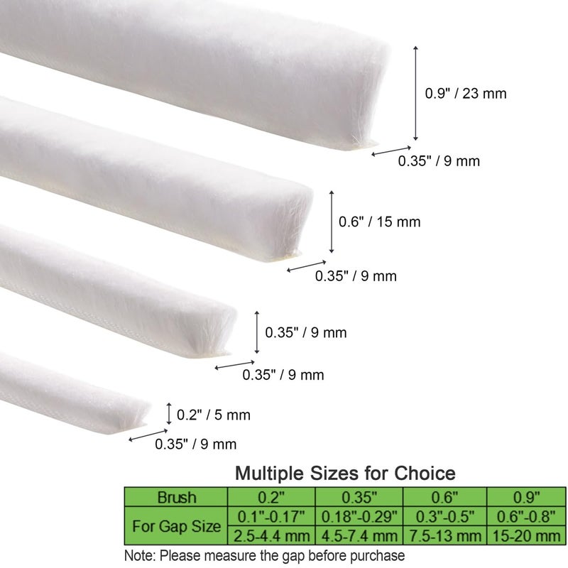 YOCCEK Self-Adhesive Weather Stripping Seal for Doors & Windows â€“ Soundproof Insulation Gap Filler for Sliding, Exterior, Front, and Jamb Frames â€“ 0.2" x 0.35" x 16.5 ft, White - Image 5