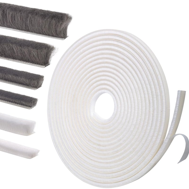 YOCCEK Self-Adhesive Weather Stripping Seal for Doors & Windows â€“ Soundproof Insulation Gap Filler for Sliding, Exterior, Front, and Jamb Frames â€“ 0.2" x 0.35" x 16.5 ft, White - Image 1