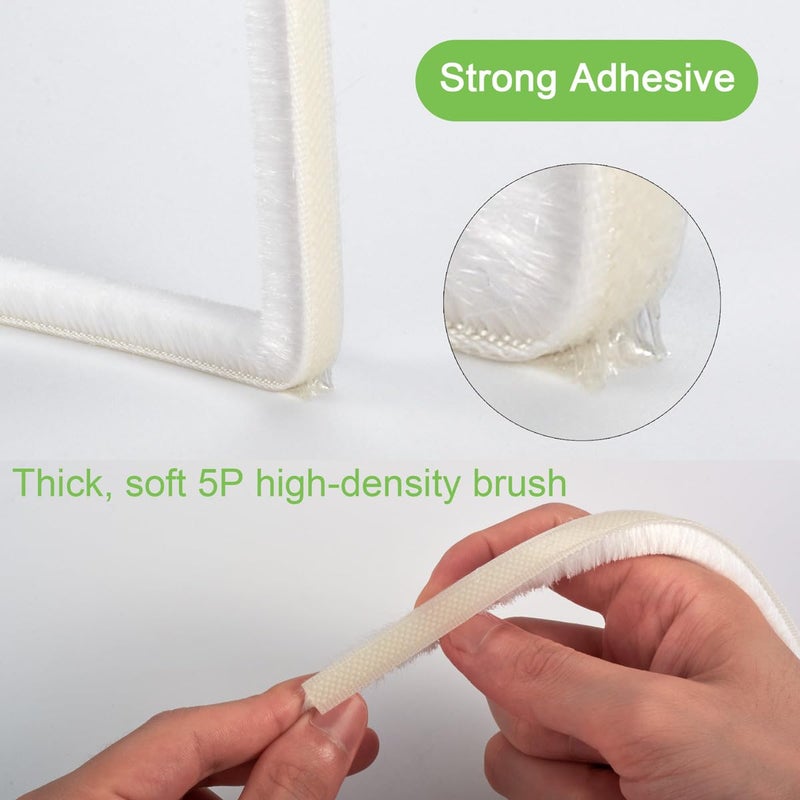 YOCCEK Self-Adhesive Weather Stripping Seal for Doors & Windows â€“ Soundproof Insulation Gap Filler for Sliding, Exterior, Front, and Jamb Frames â€“ 0.2" x 0.35" x 16.5 ft, White - Image 3