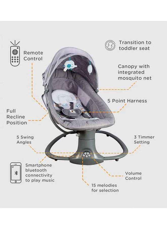 Cady One 3 in 1 baby rocking chair with remote control and adjustable backrest  - Image 4