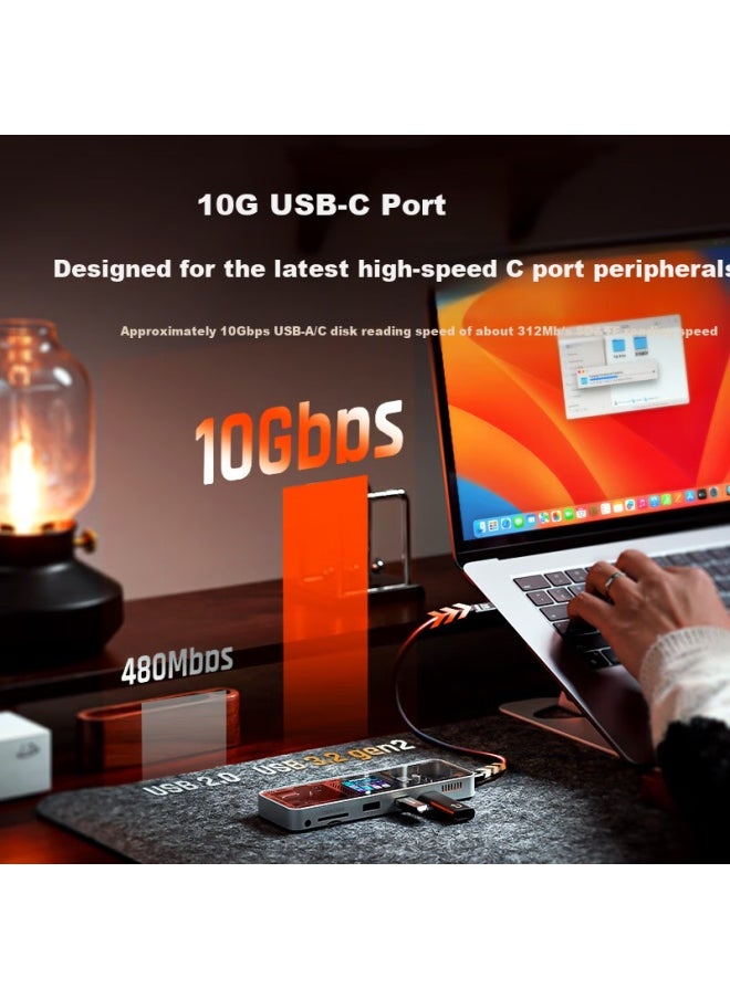 DOCKCASE Dockcase Multi-functional Type-c Docking Station With Screen, U2 Card Slot, Gigabit Ethernet Port, Usb3.2, Hdmi Converter, 8k Projection For Apple M1 Notebooks  - Image 3