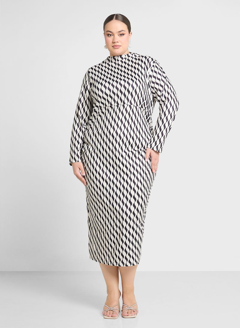Ginger Plus Geometric Print Dress - Image 1