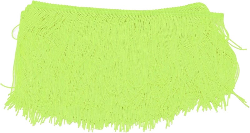 Fringed Tassel Table Skirt, Long Soft Brightly Colored Table Cloths, Hand - Cut Anti - Wrinkle Polyester Fabric with DIY Craft Potential, Perfect for Baby Shower Birthday Holiday P (Fluorescent Green) - Image 1