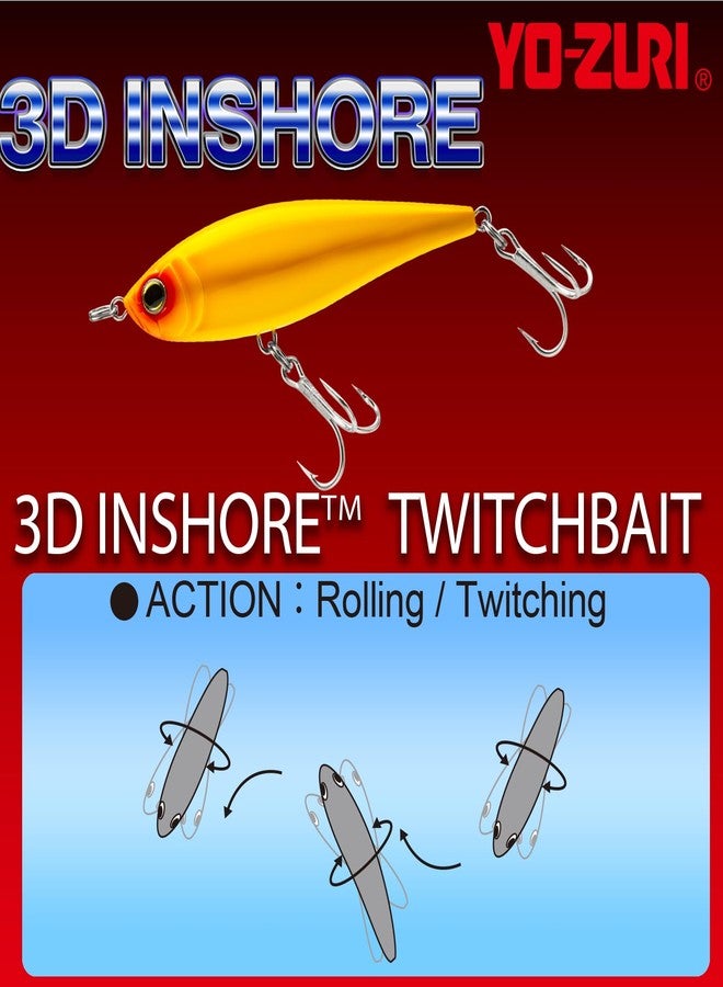 DUEL Yo-Zuri 3D Inshore TWITCHBAIT (SS) 130mm 5-1/4" RED Head, Multi, One Size - Image 4