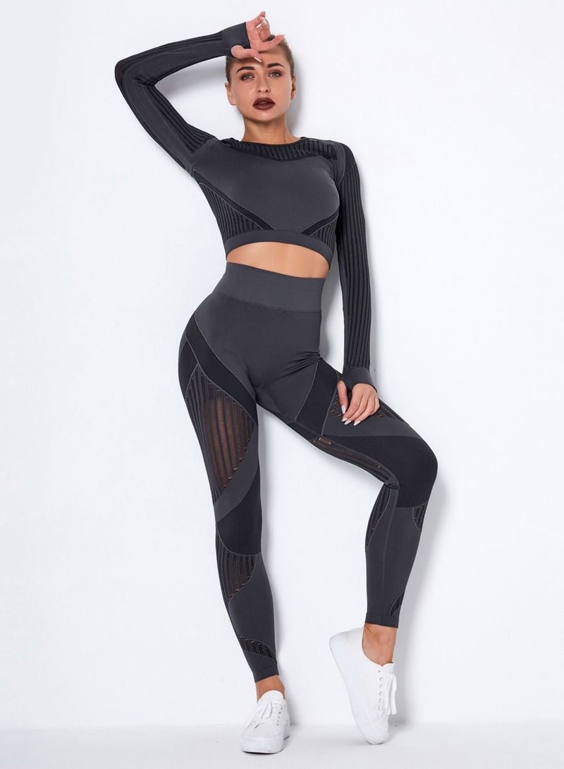 Loquat Sports Fitness 2-Piece Set Dark Grey  - Image 1