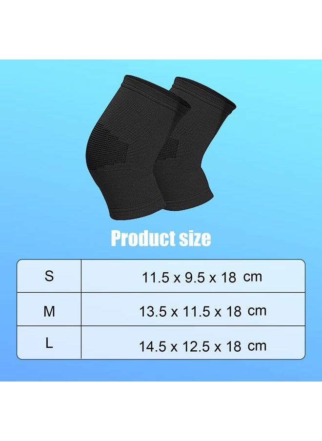 Yxmeiguo 2 Pairs Kids Knee Brace Sleeve, Youth Knee Compression Sleeve Children Knee Support Boys & Girls Kids Knee Pads for Basketball Volleyball Gymnastics Sports, Black & Blue  - Image 2
