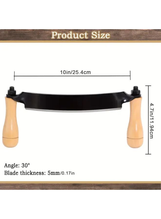 8 Inch Curved Draw Shave Knife Ultra Sharp Steel Blade Ergonomic Wooden Handles Woodworking - Image 5