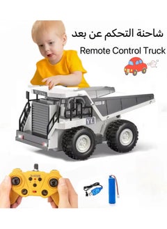 JoyousSto Remote Control Dump Truck with light White RC Dump Truck Toys Construction Vehicle with Rechargeable Battery for Kids Boys Ages 5 age+  - Image 1