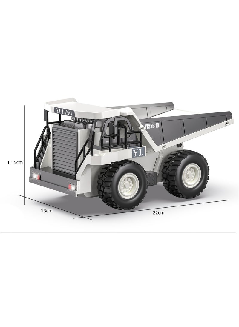 JoyousSto Remote Control Dump Truck with light White RC Dump Truck Toys Construction Vehicle with Rechargeable Battery for Kids Boys Ages 5 age+  - Image 4