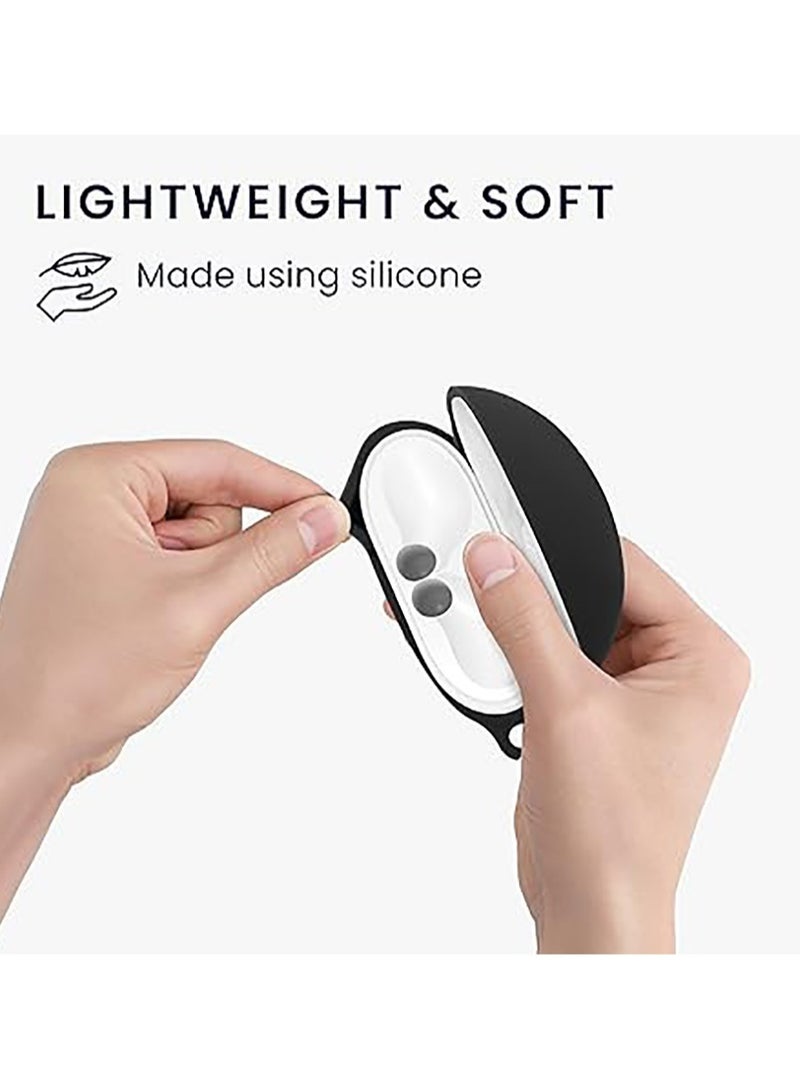 Silicone Protective  Case for Huawei FreeBuds 6i with Keychain Cover (black) - Image 3