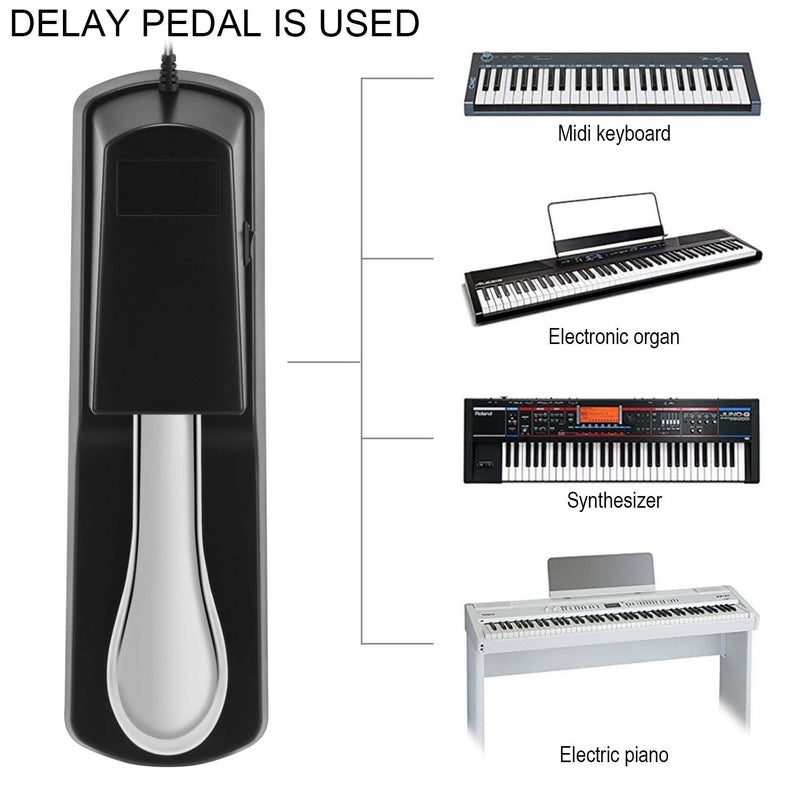 FESTRA R-300 Piano Sustain Pedal, Keyboard Sustain Pedal for Digital Piano Electronic Keyboard MIDI Synthesizer, Sturdy Durable, with Polarity Switch - Image 4