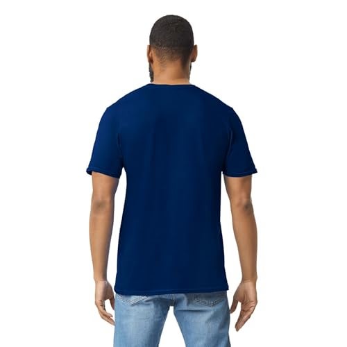 Gildan تي شيرت قطن ناعم للبالغين من جيلدان، الطراز G64000، عبوة متعددة، أزرق داكن (عبوة 2)، كبير - Image 4