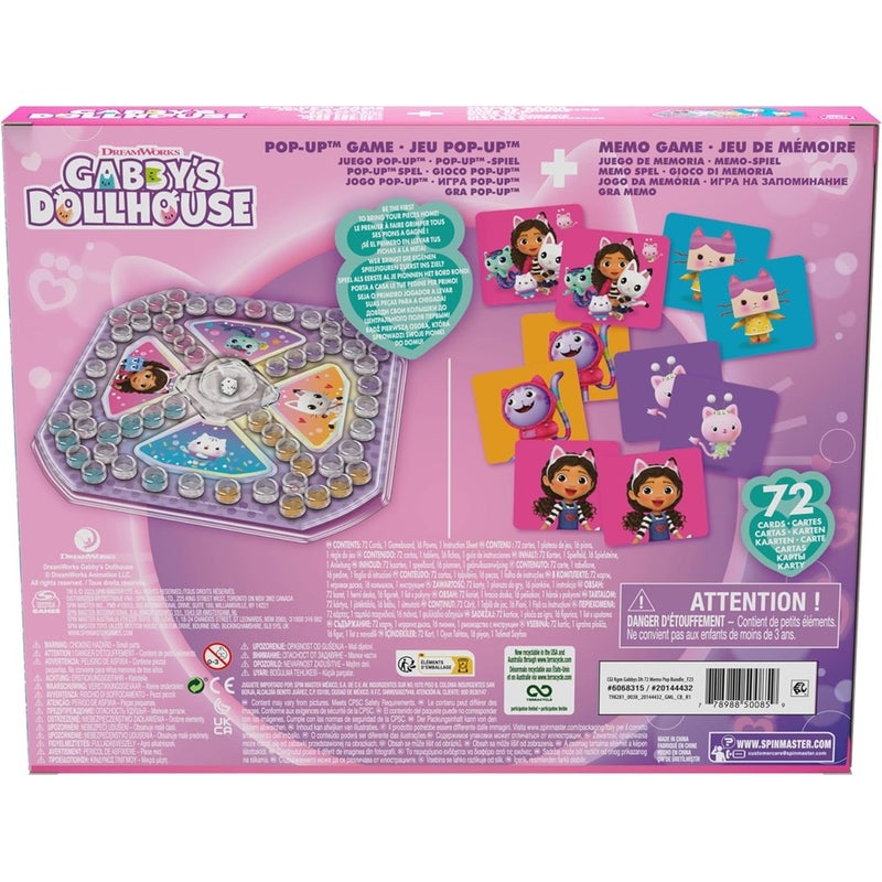 Spin Master - Gabby's Dollhouse Sorry Pop Up & Memo With Pop Up Dice & 72 Cards - 6068315 - Image 4