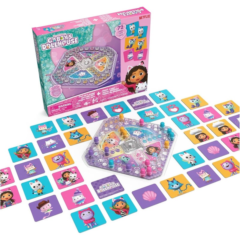 Spin Master - Gabby's Dollhouse Sorry Pop Up & Memo With Pop Up Dice & 72 Cards - 6068315 - Image 1
