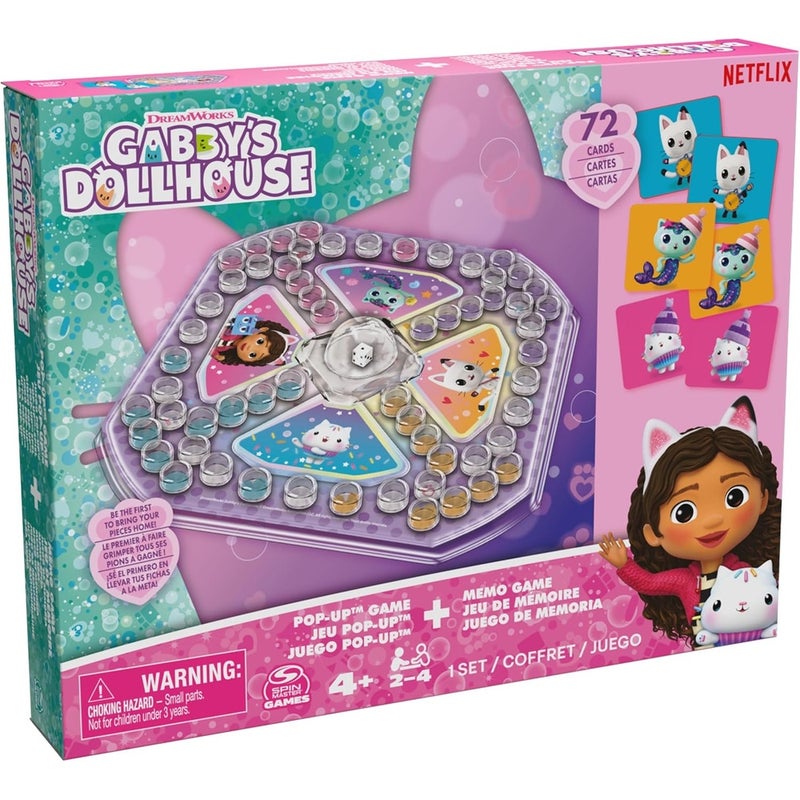 Spin Master - Gabby's Dollhouse Sorry Pop Up & Memo With Pop Up Dice & 72 Cards - 6068315 - Image 2