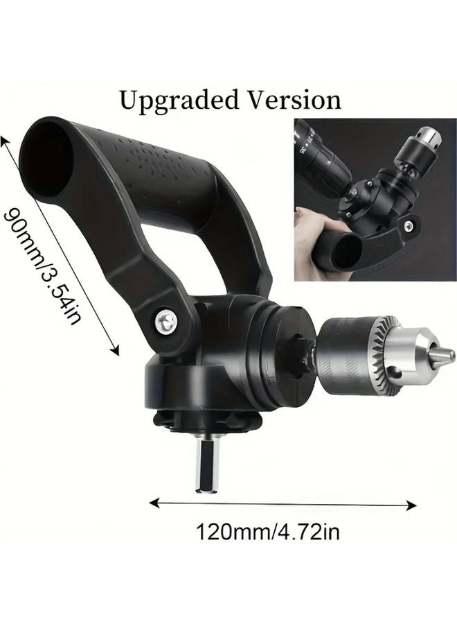 Black Right Angle Drill Adapter Set For Narrow Spaces Metal Construction - Image 3
